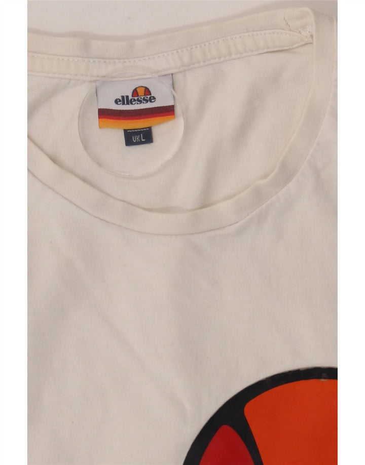 Ellesse Herre Grafisk T-Shirt Top Stor Hvid