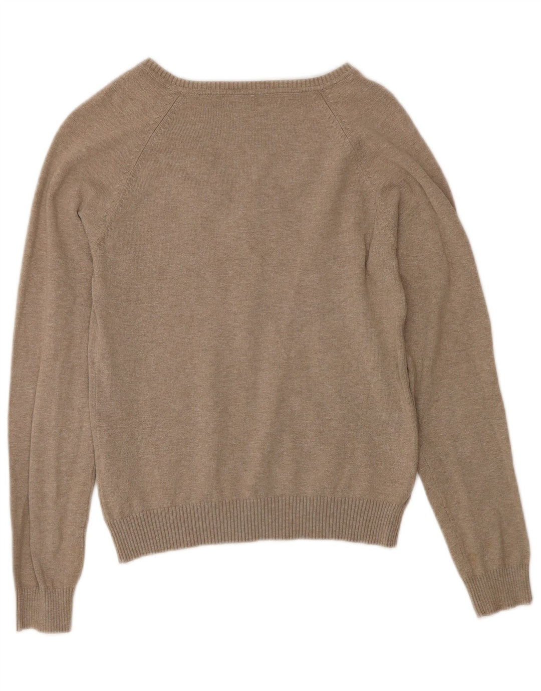 Zara Dame V-hals sweater UK 12 Medium Grå Bomuld