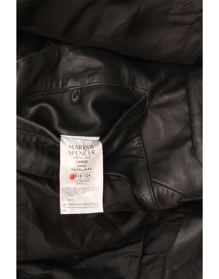 Marks & Spencer Herre 3 Button Blazer Jacket UK 40 Large Black