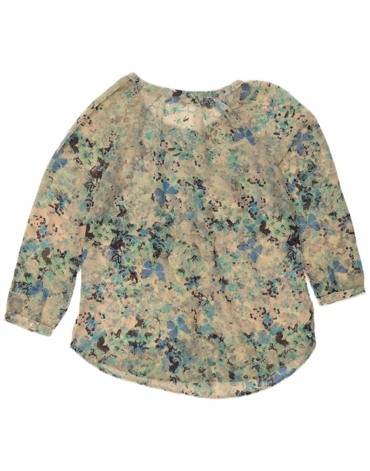 Vintage damebluse top UK 18 XL turkis plettet