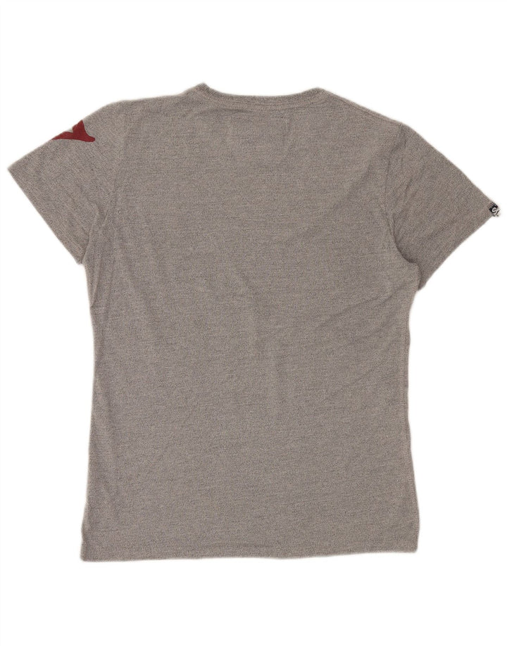 SUPERDRY Herre grafisk T-shirt top mellemgrå bomuld