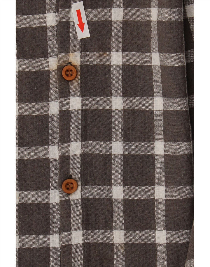 Zara Kortærmet Oversized skjortebluse til kvinder UK 14 Medium Grey Check
