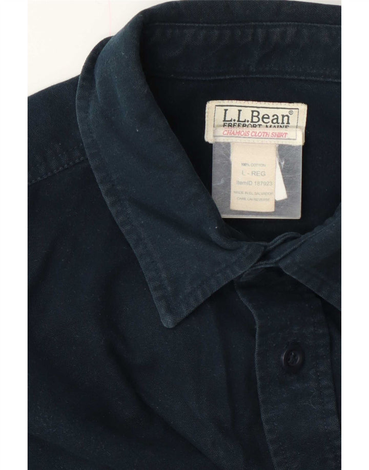 L.L.Bean Herre Regular Fit-skjorte Stor marineblå bomuld