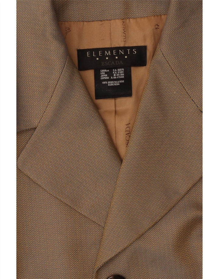 Escada Dame Elements Blazer Jacket UK 12 Medium Beige Sildeben