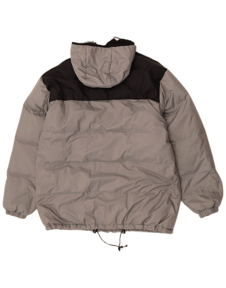 Fishbone Herre hættepolstret jakke UK 38 Medium Grey Colourblock Nylon