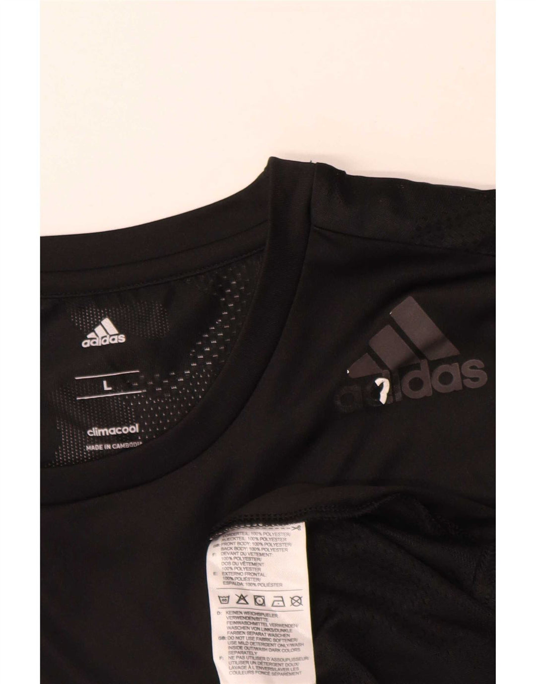 Adidas Herre Climacool T-Shirt Top Stor Sort Polyester