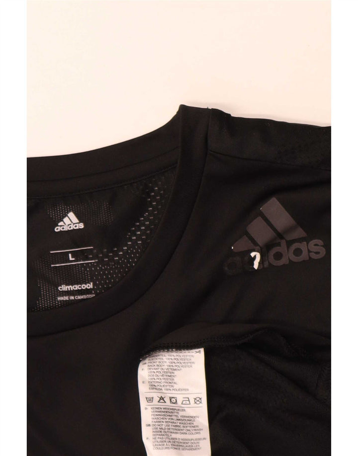 Adidas Herre Climacool T-Shirt Top Stor Sort Polyester