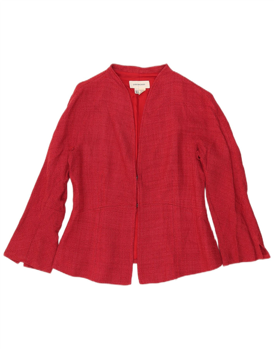 Zara Dame Blazer Jakke EU 40 Medium Rød Rayon