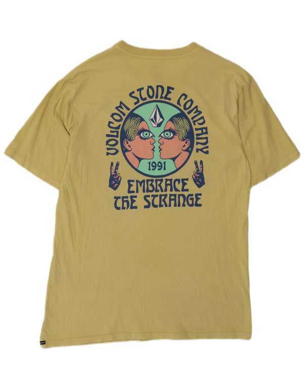 Volcom Herre Grafisk T-Shirt Top Medium Gul Bomuld