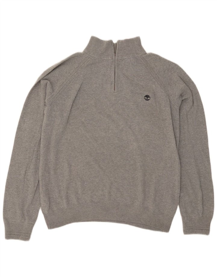 TIMBERLAND Herre Regular Fit Zip Neck Jumper Sweater XL Grå