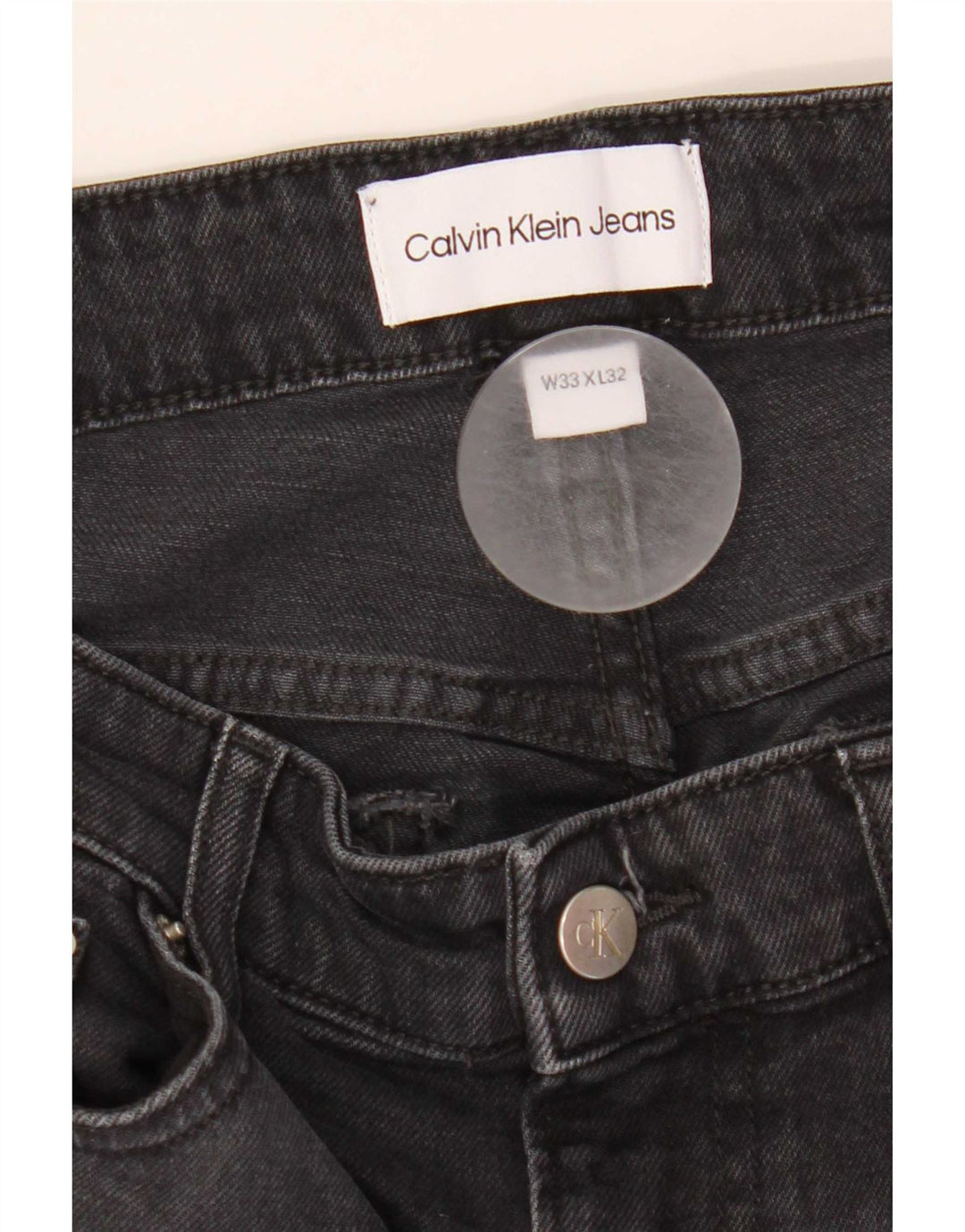 Calvin Klein Herre Slim Jeans W33 L32 Sort Bomuld