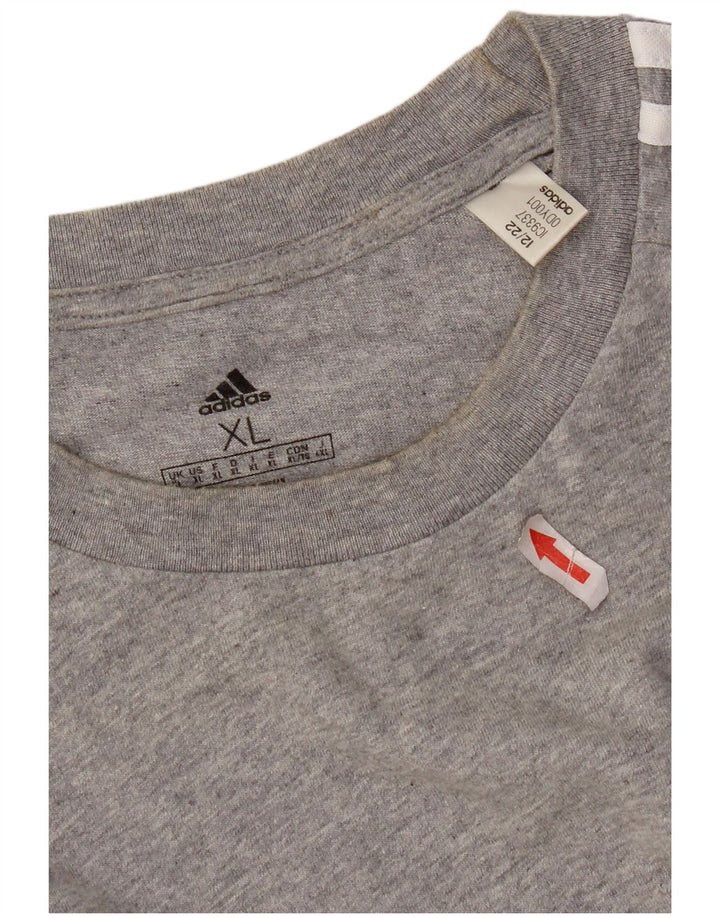 Adidas Herre T-Shirt Top XL Grå Bomuld