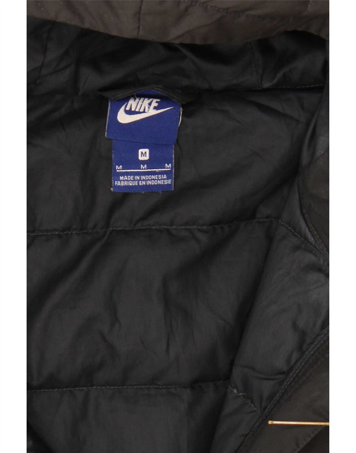 Nike polstret frakke med hætte til kvinder UK 14 Medium Black Polyester