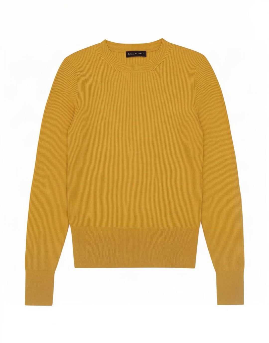 Marks & Spencer Dame sweater med rund hals DK 12 Medium gul viskose