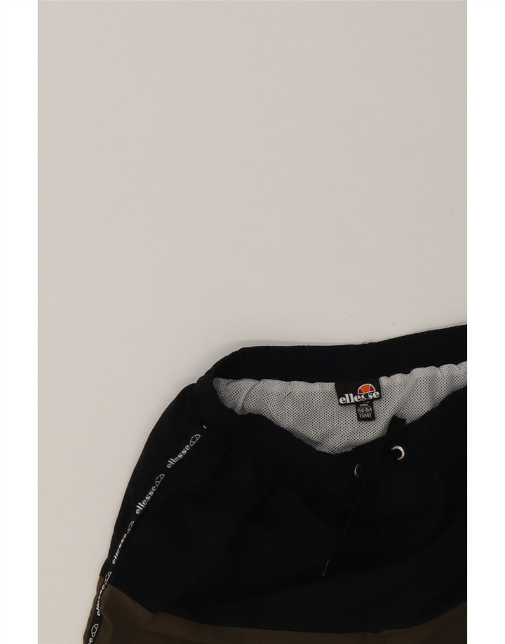 ELLESSE Boys Graphic Swimming Shorts 13-14 Years  Black Colourblock Vintage Ellesse and Second-Hand Ellesse from Messina Hembry 