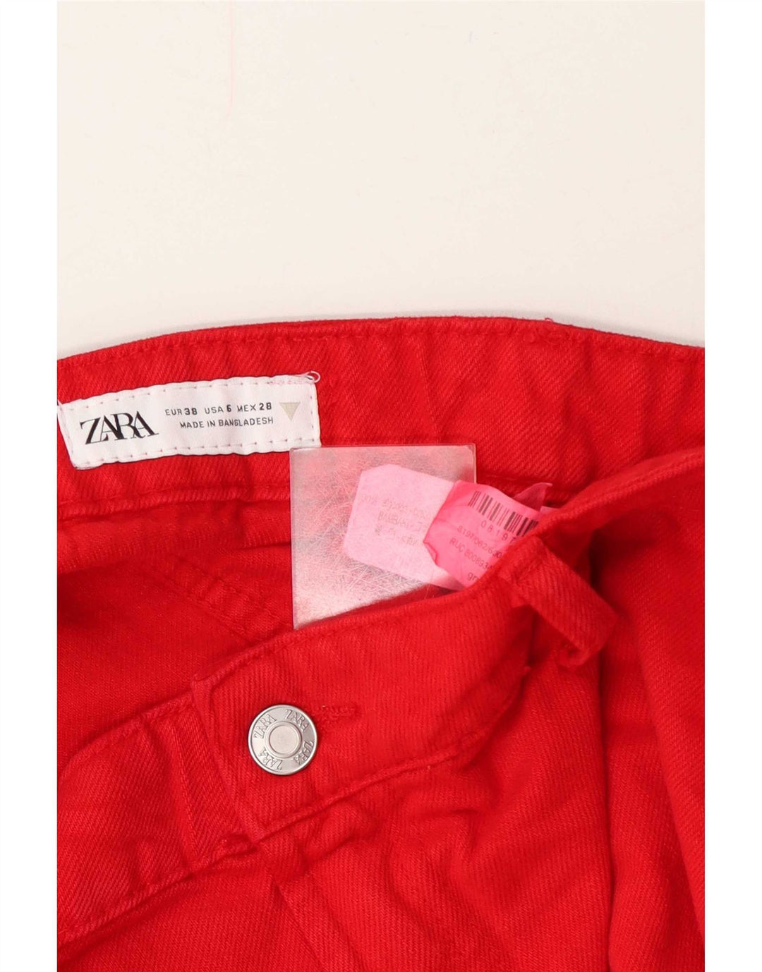 Zara Womens Casual Shorts EU 38 Small W28 Red Bomuld