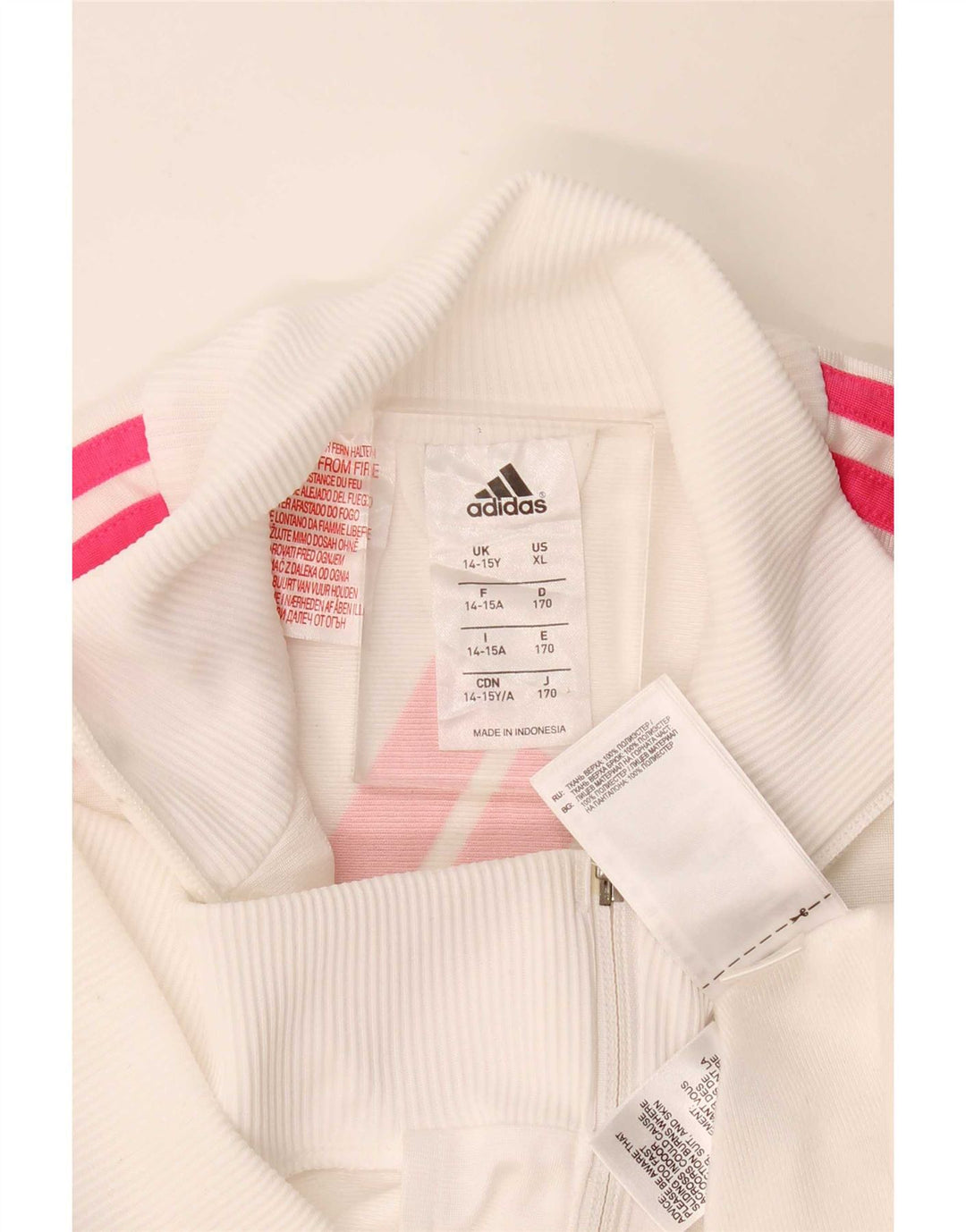 Adidas Pige Træningsdragt Topjakke 14-15 År Off White Polyester
