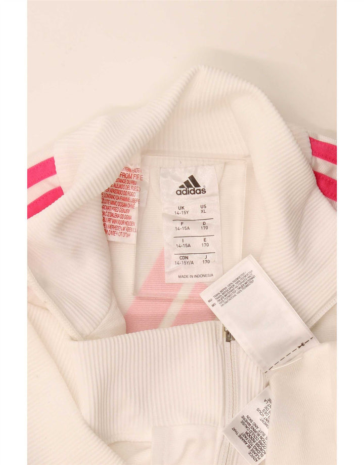 Adidas Pige Træningsdragt Topjakke 14-15 År Off White Polyester