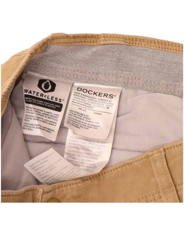 DOCKERS Slim Chino Bukser til mænd W36 L32 Beige Bomuld