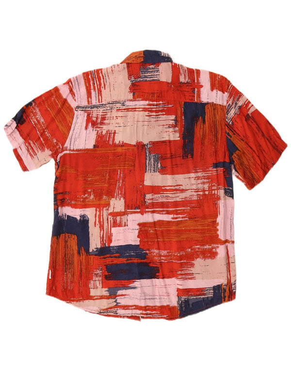 Only & Sons Mens Short Sleeve Regular Fit Shirt Medium Red Patchwork