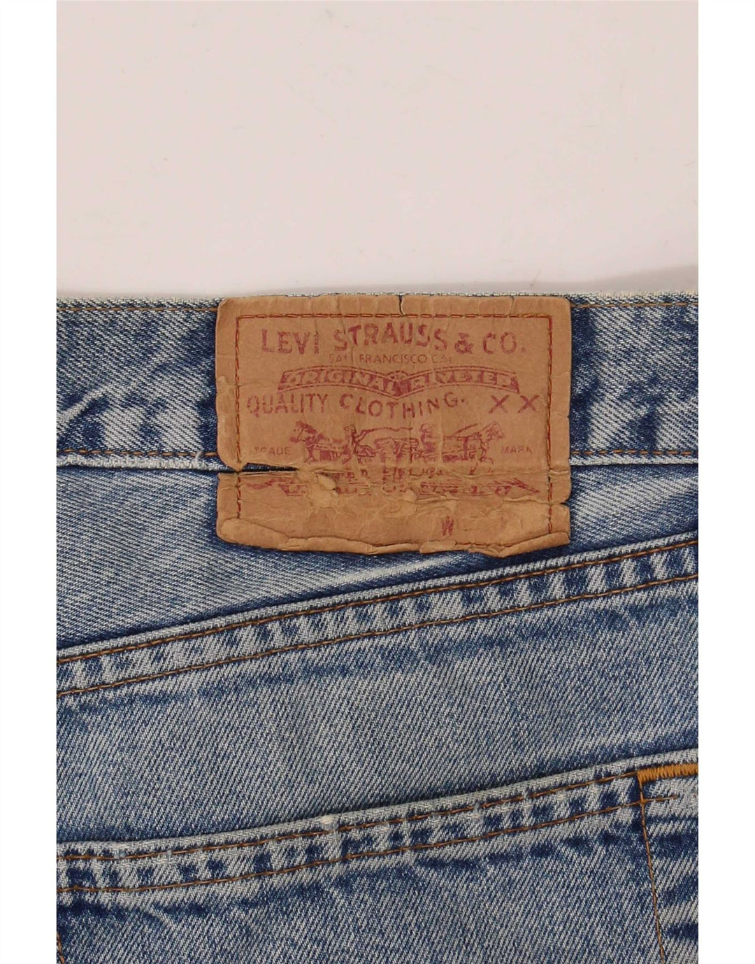 Levi's Men Distressed Straight Jeans W36 L32 Blå Bomuld