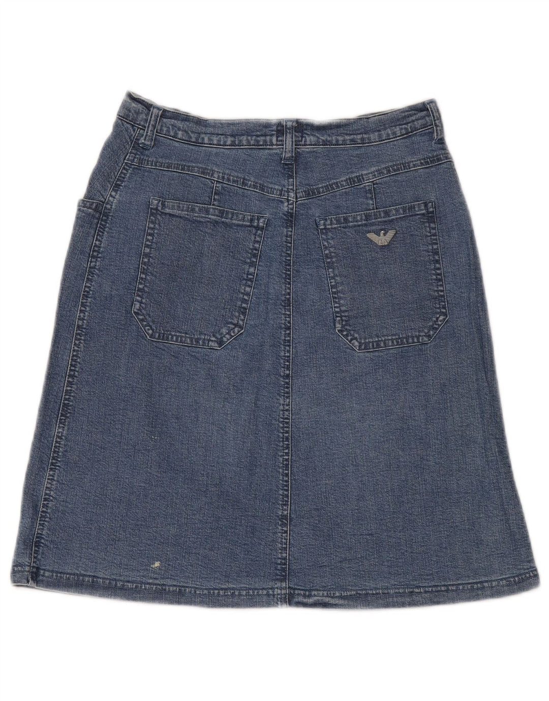 ARMANI Dame Denim Nederdel UK 14 Medium W28 Blå Bomuld