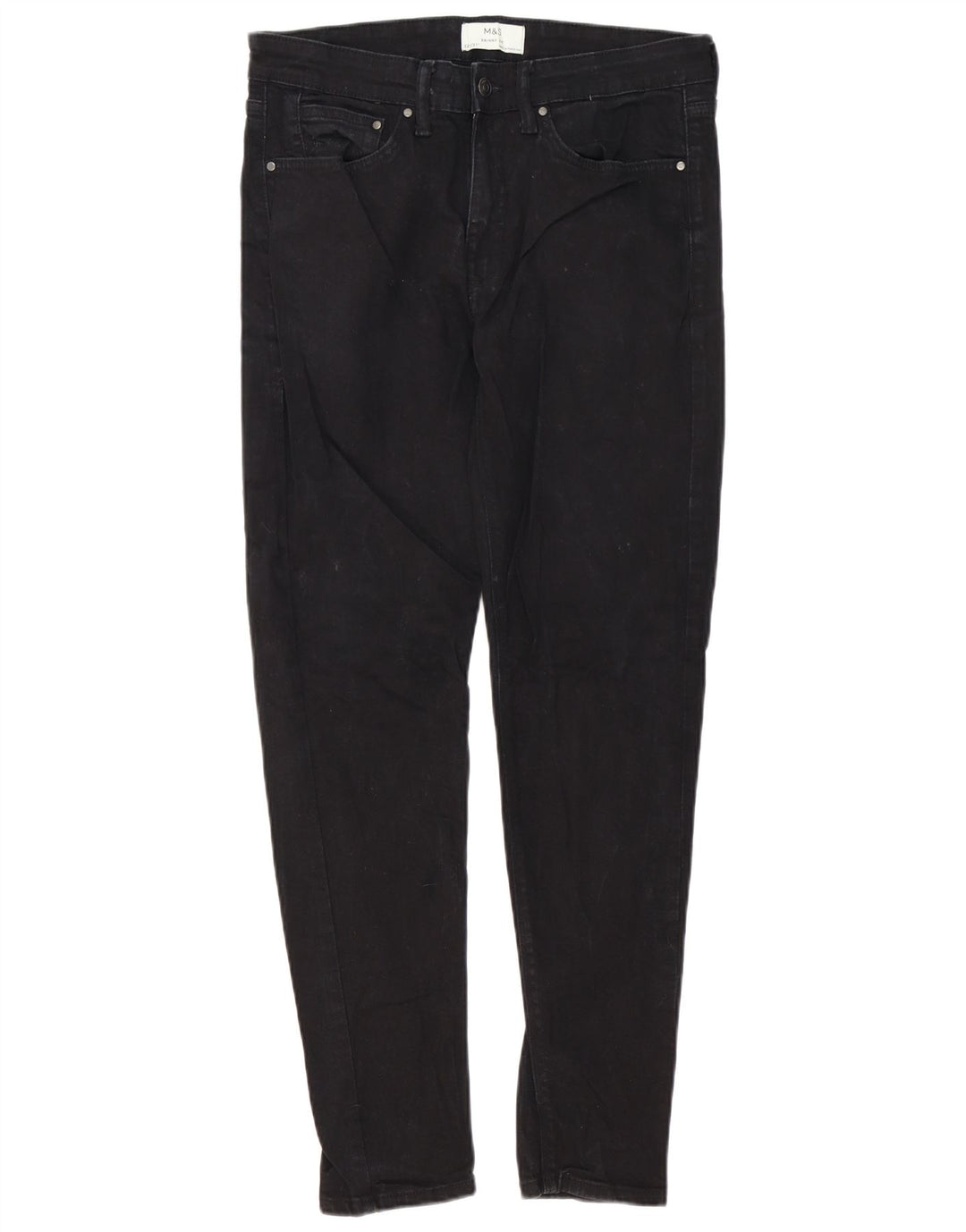 Marks & Spencer Skinny Jeans til mænd W32 L31 Sort bomuld