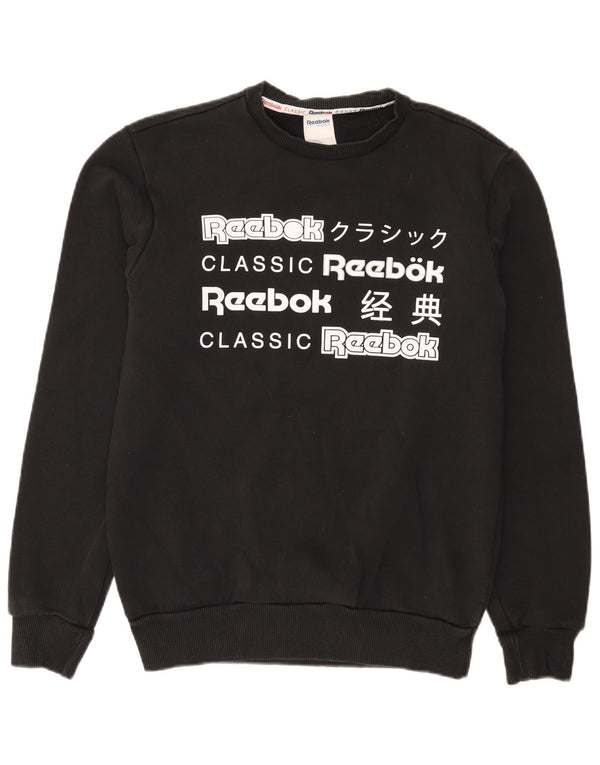 Reebok Herre Grafisk Sweatshirt Jumper Lille sort bomuld