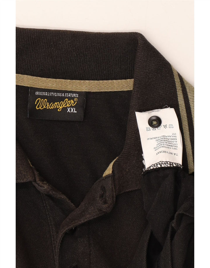 WRANGLER Mens Polo Shirt 2XL Black Cotton Vintage Wrangler and Second-Hand Wrangler from Messina Hembry 