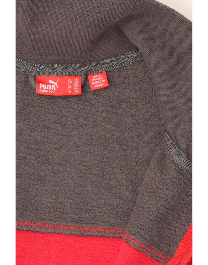 PUMA Mens Tracksuit Top Jacket 2XL Red Colourblock Cotton Vintage Puma and Second-Hand Puma from Messina Hembry 