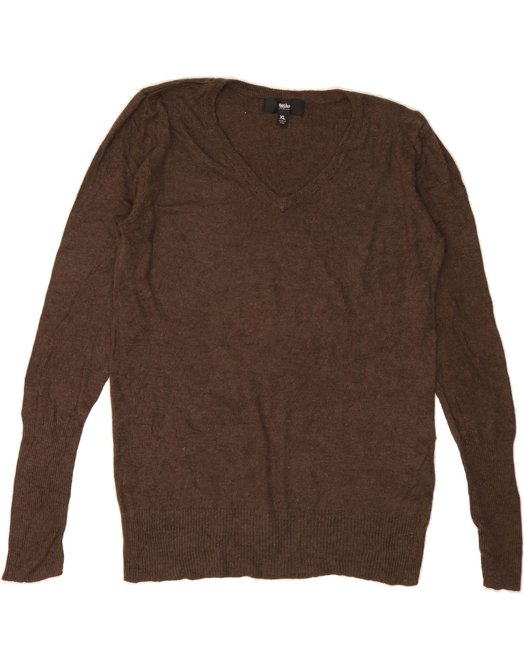 MOSSIMO Womens V-Neck Jumper Sweater UK 18 XL Brown Nylon Vintage Mossimo and Second-Hand Mossimo from Messina Hembry 