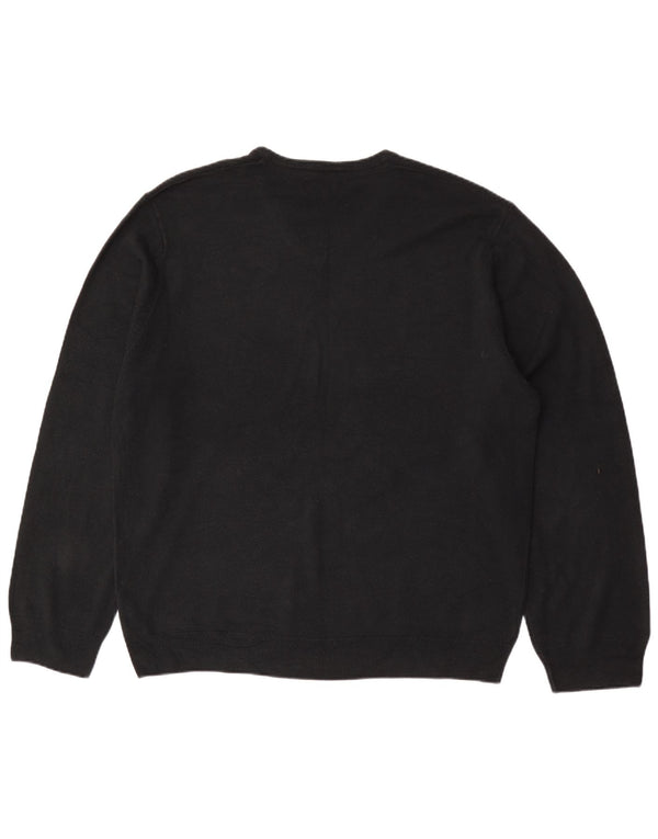 Marks & Spencer Herre Regular Fit V-hals sweater 2XL sort akryl