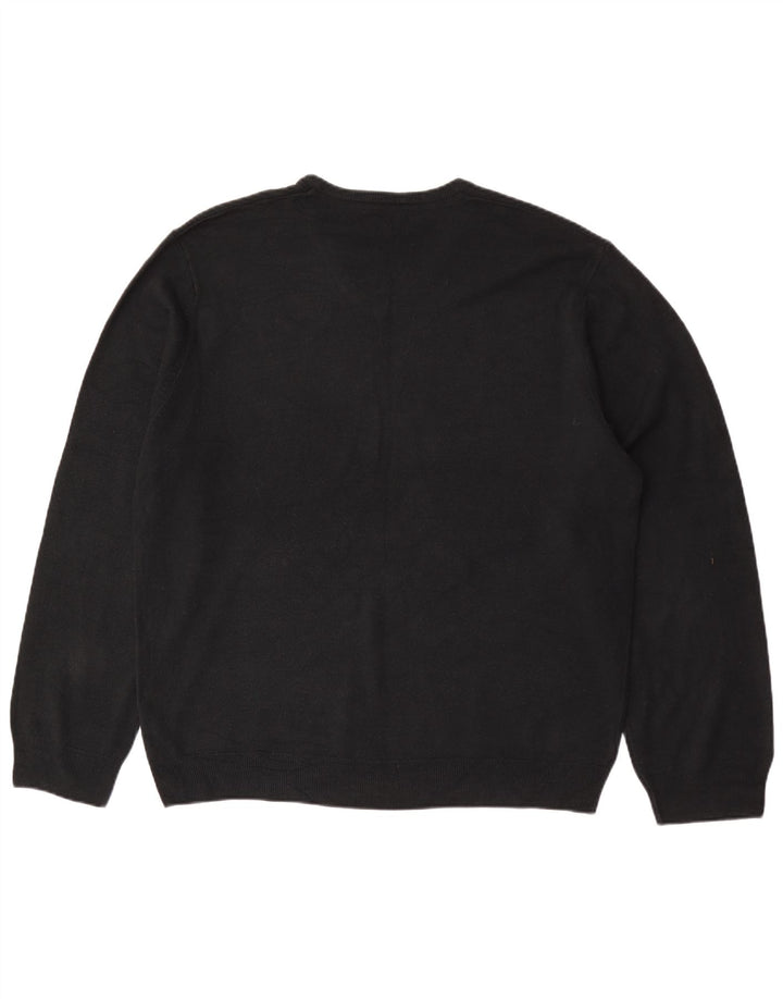 Marks & Spencer Herre Regular Fit V-hals sweater 2XL sort akryl