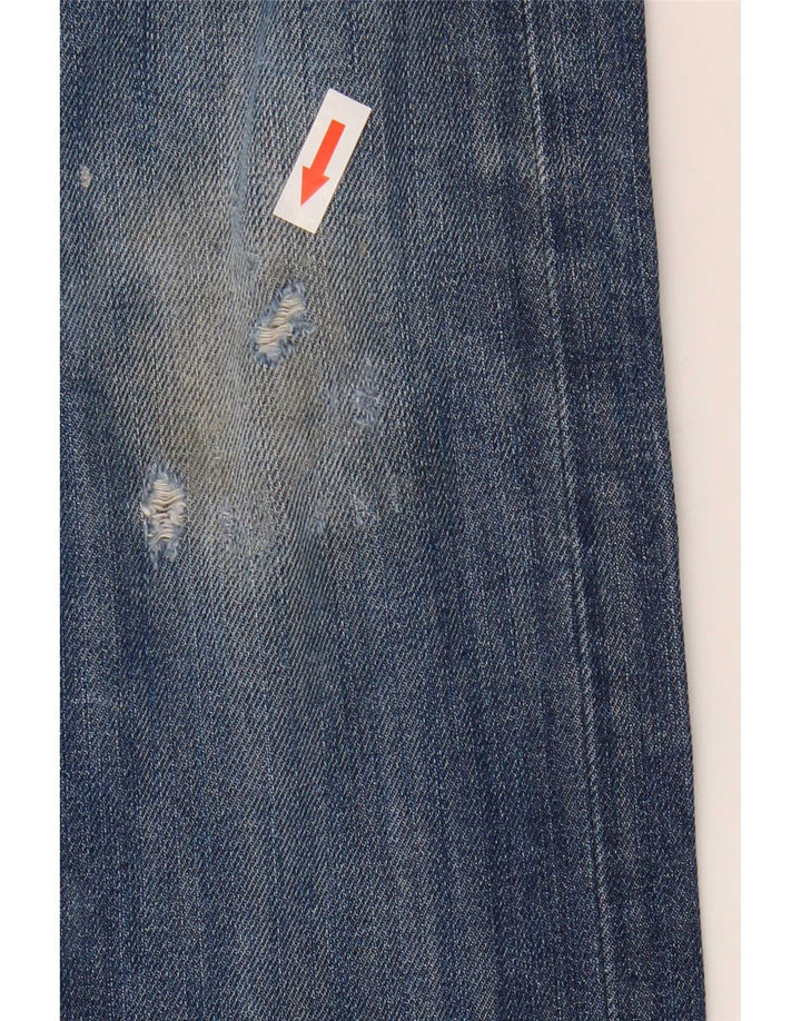 Lee Mens Zed Distressed Straight Jeans W32 L32 Blå Bomuld