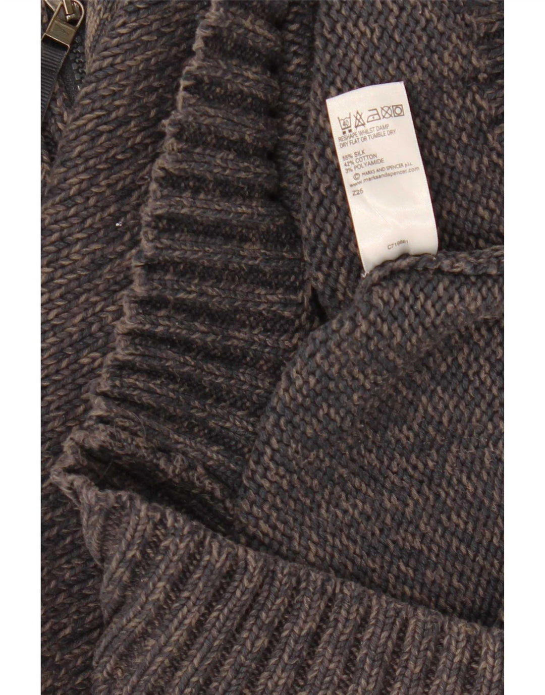 Marks & Spencer Herre sweater med lynlåshals lille marineblå flækket silke