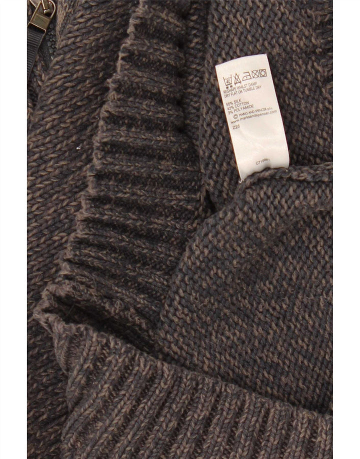 Marks & Spencer Herre sweater med lynlåshals lille marineblå flækket silke