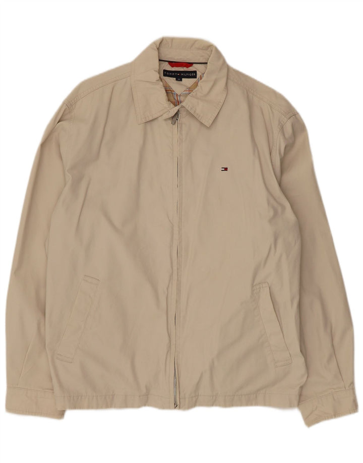 Tommy Hilfiger Herre Bomber Jacket UK 38 Medium Beige Bomuld