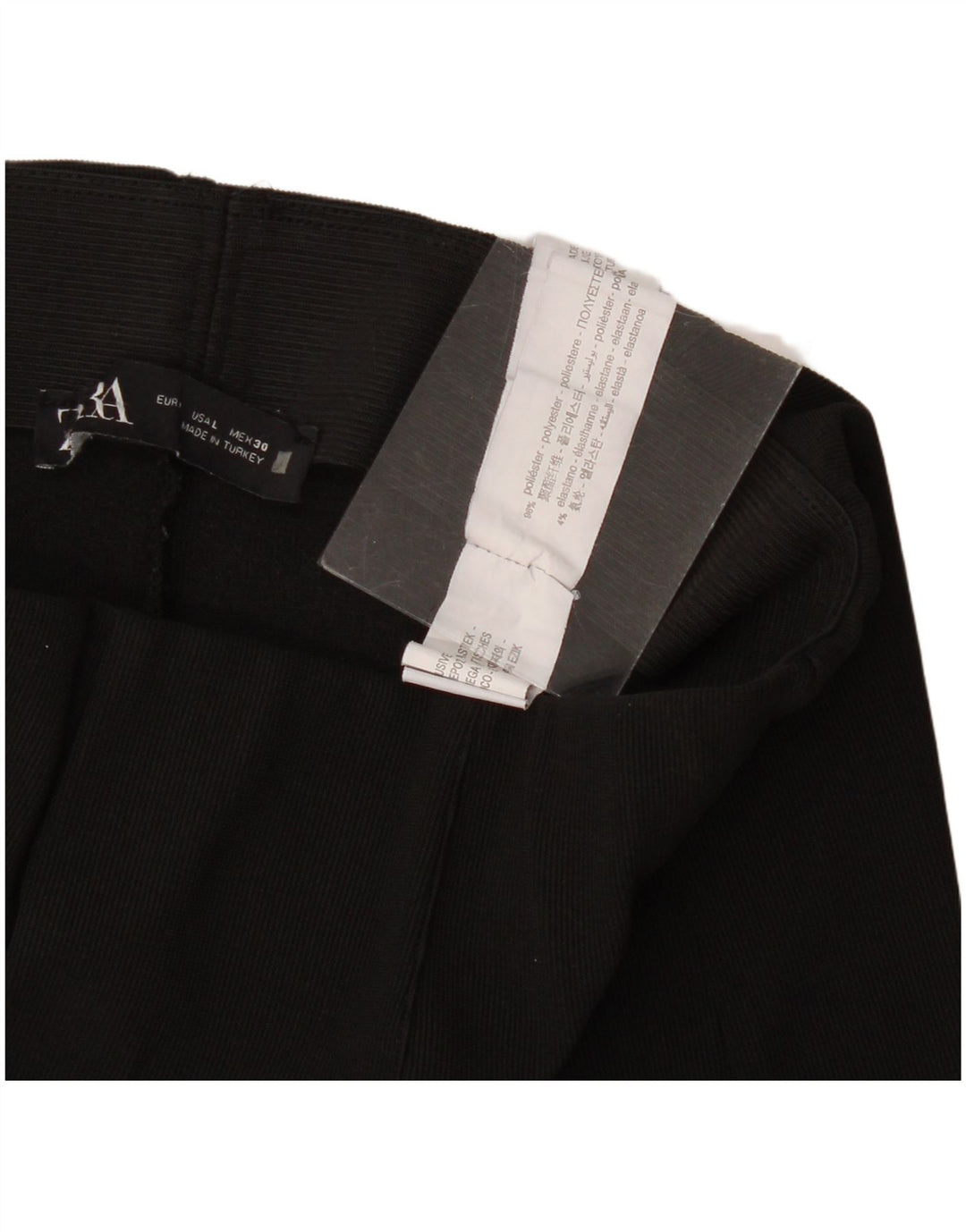 Zara Dame Flare Casual Bukser Large W32 L26 Sort Polyester