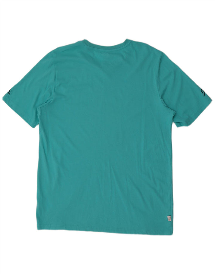 Adidas Grafisk T-shirt top til mænd, stor blå polyester