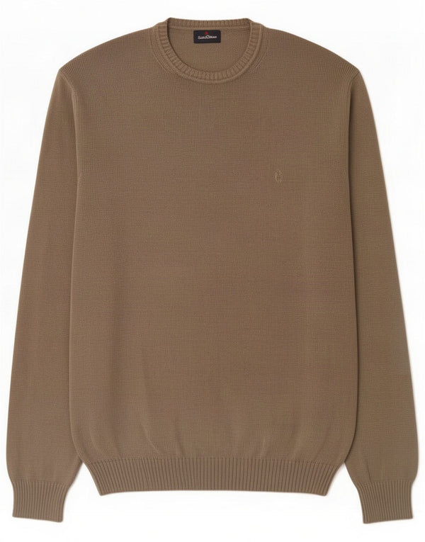 Conte of Florence sweater med rund hals til mænd 3XL brun bomuld