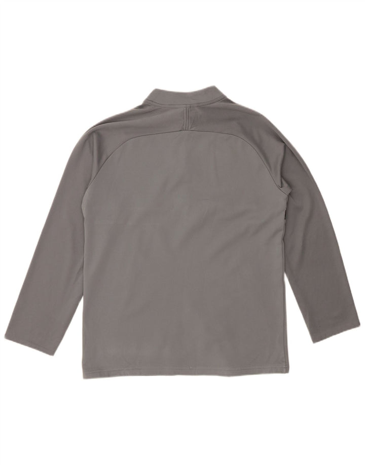NIKE Boys Dri Fit Pullover Tracksuit Top 13-14 Years XL Grey Colourblock
