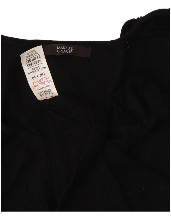 Marks & Spencer Dame Boat Neck Jumper Sweater UK 10 Small Black
