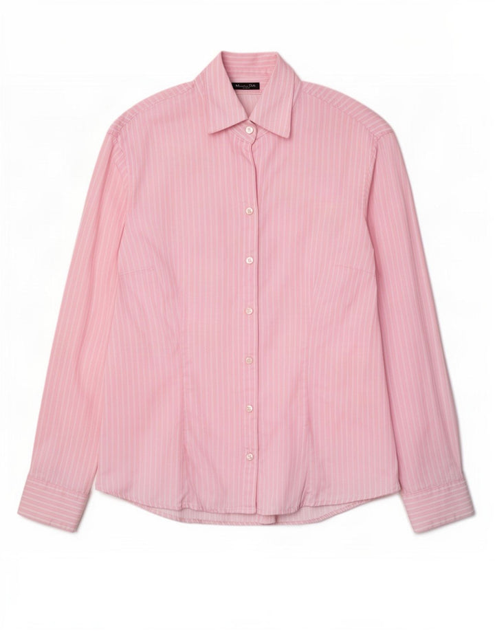 Massimo Dutti Dameskjorte EU 42 Stor Pink Nålestribet Bomuld
