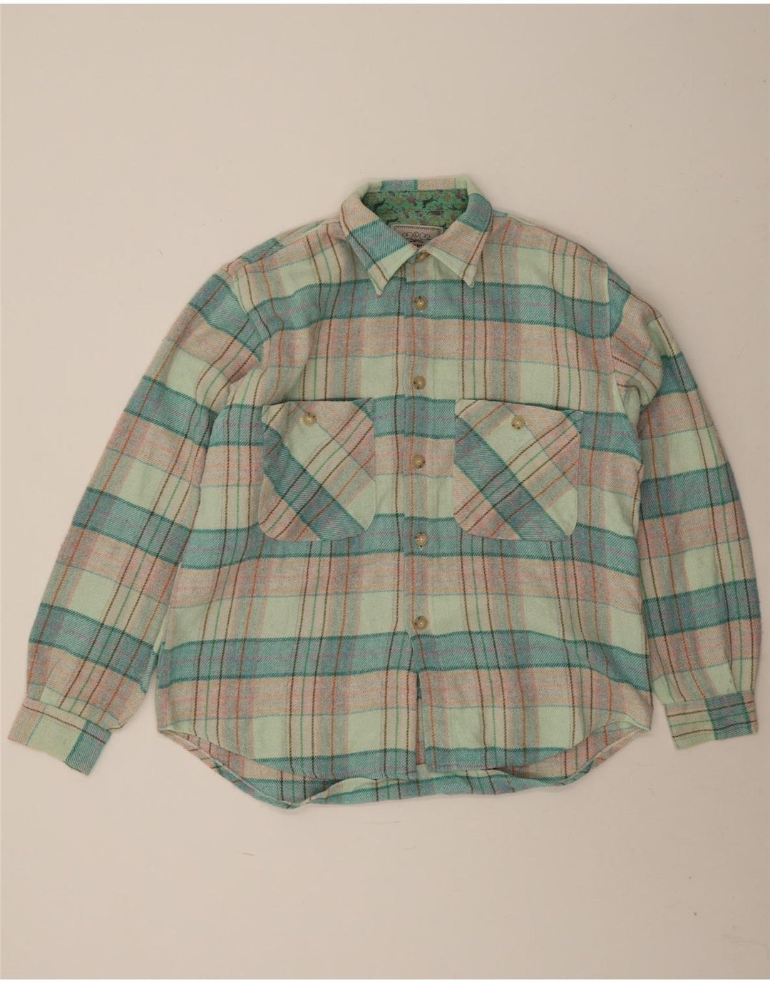 Wampum Herre Overshirt Flanellskjorte Stor Grøn Ternet