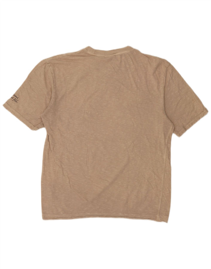 Weird Fish Herre T-shirt Top Stor Beige Flecked Bomuld