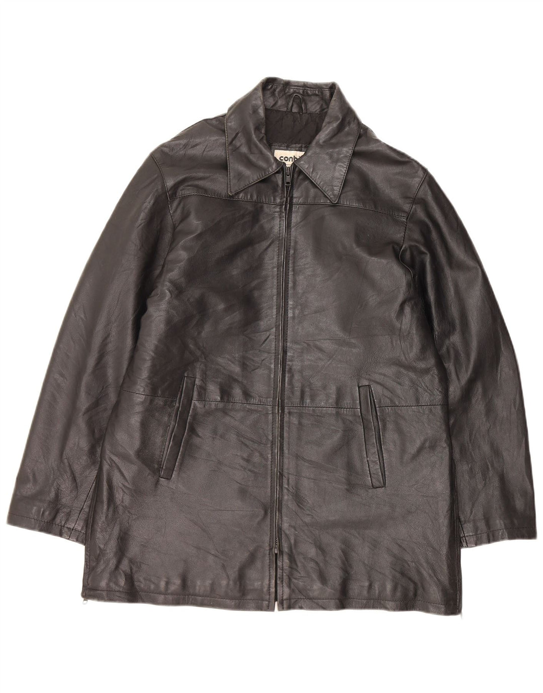 CONBIPEL Herre Læderjakke IT 44 XS Sort Læder