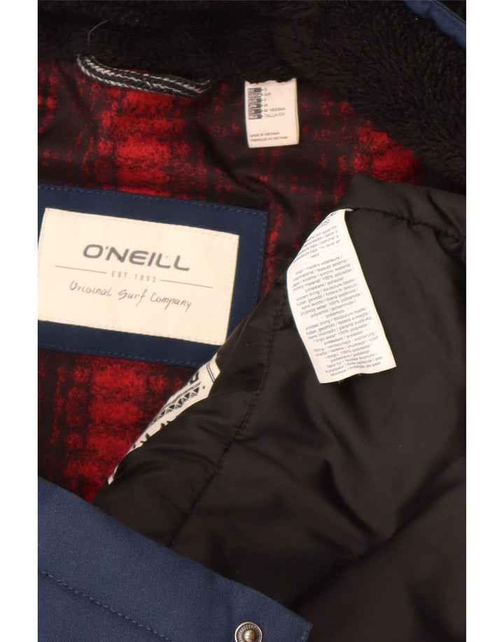 O'Neill Dame Hooded Windbreaker Coat UK 10 Small Navy Blue Polyester
