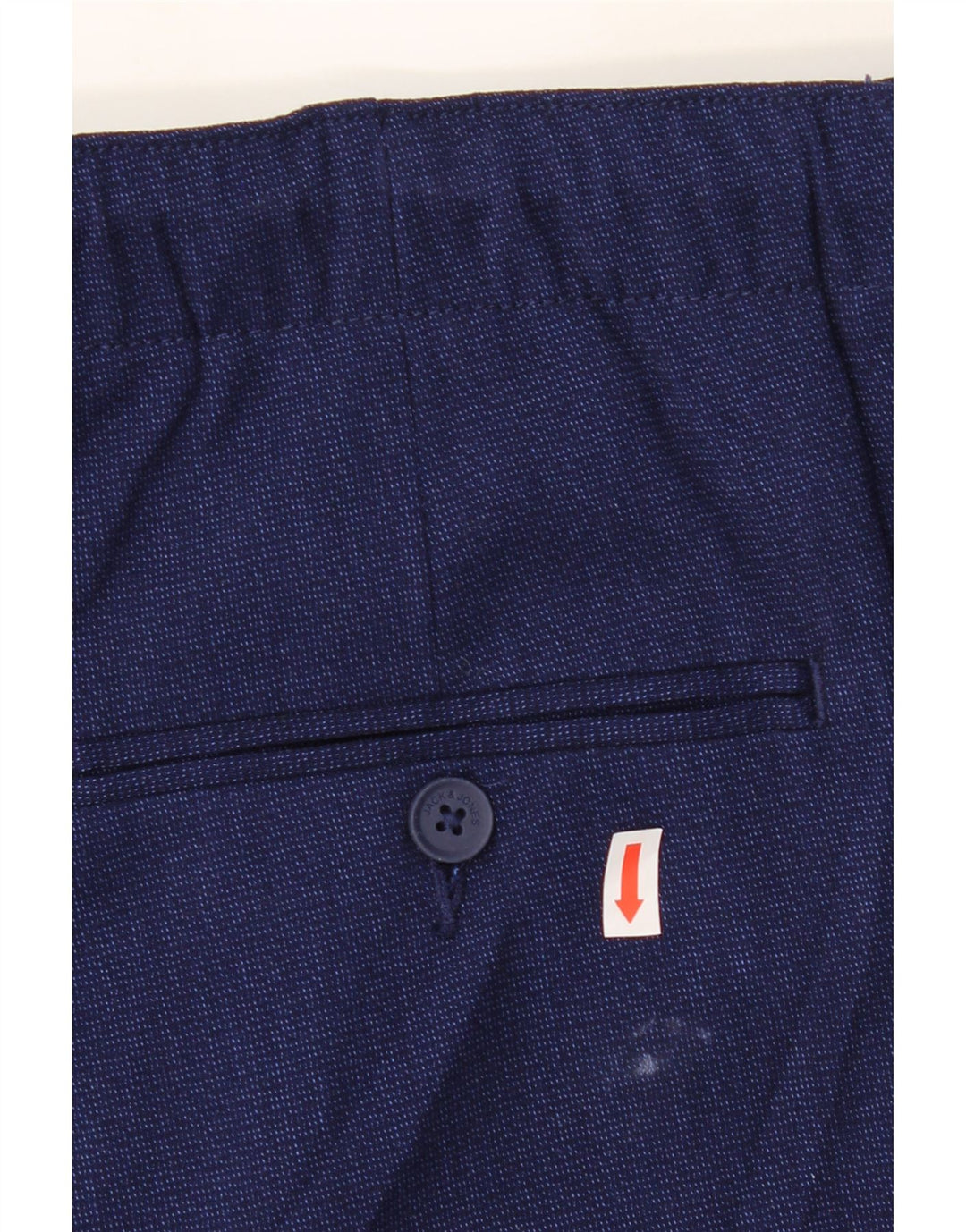 JACK & JONES Mens Straight Capri Trousers W34 L24  Navy Blue Polyester Vintage Jack & Jones and Second-Hand Jack & Jones from Messina Hembry 