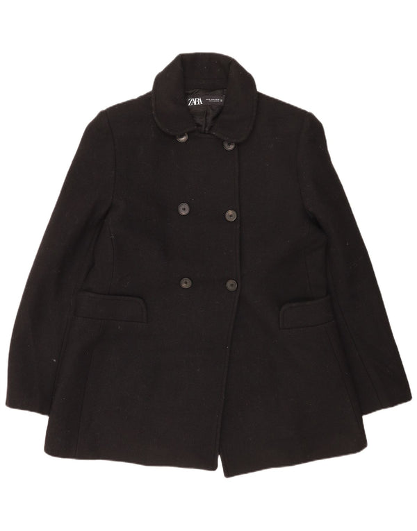 Zara Womens Pea Coat UK 18 XL Sort Uld