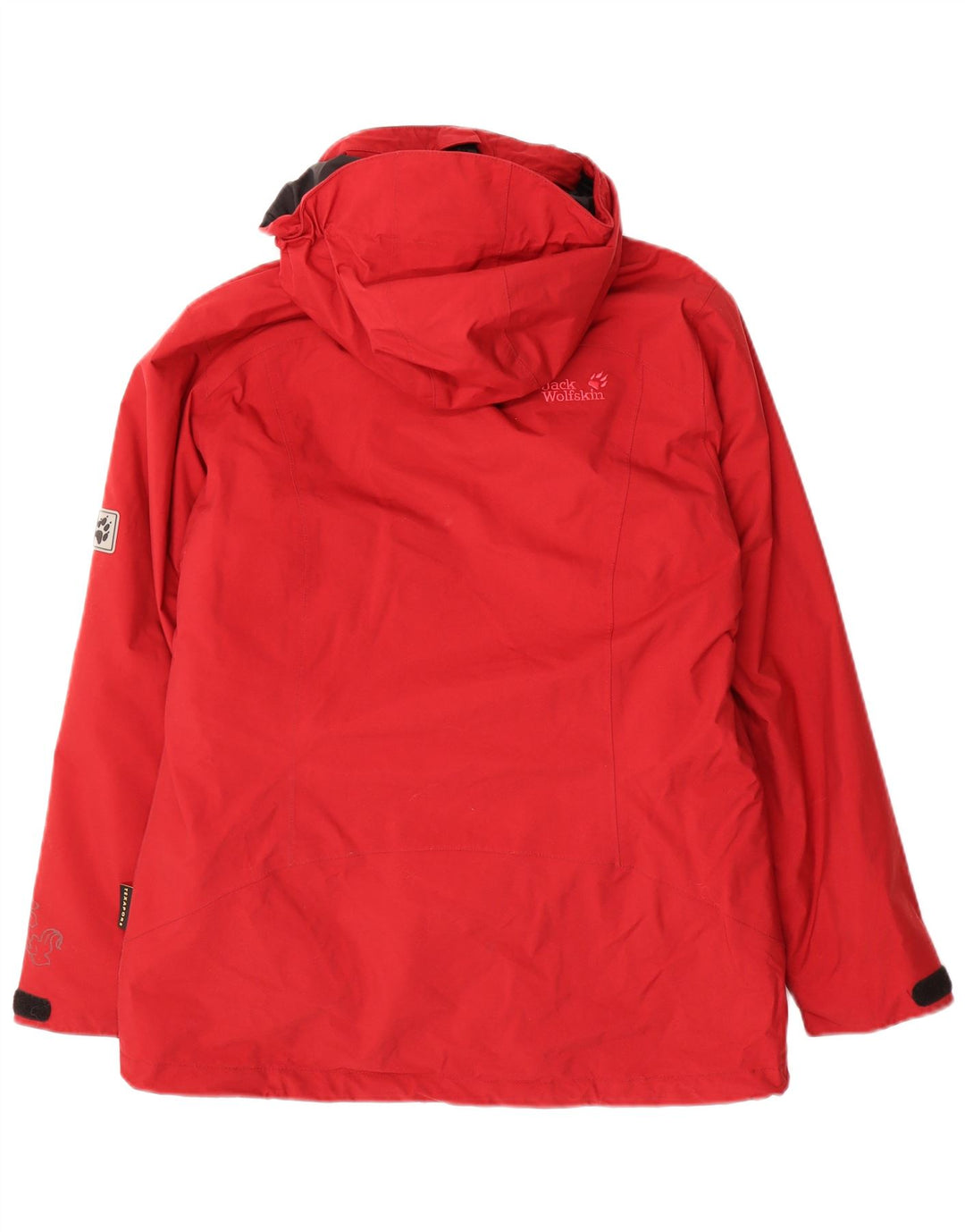 Jack Wolfskin Dame Hætte vindjakke UK 12 Medium Rød Polyamid